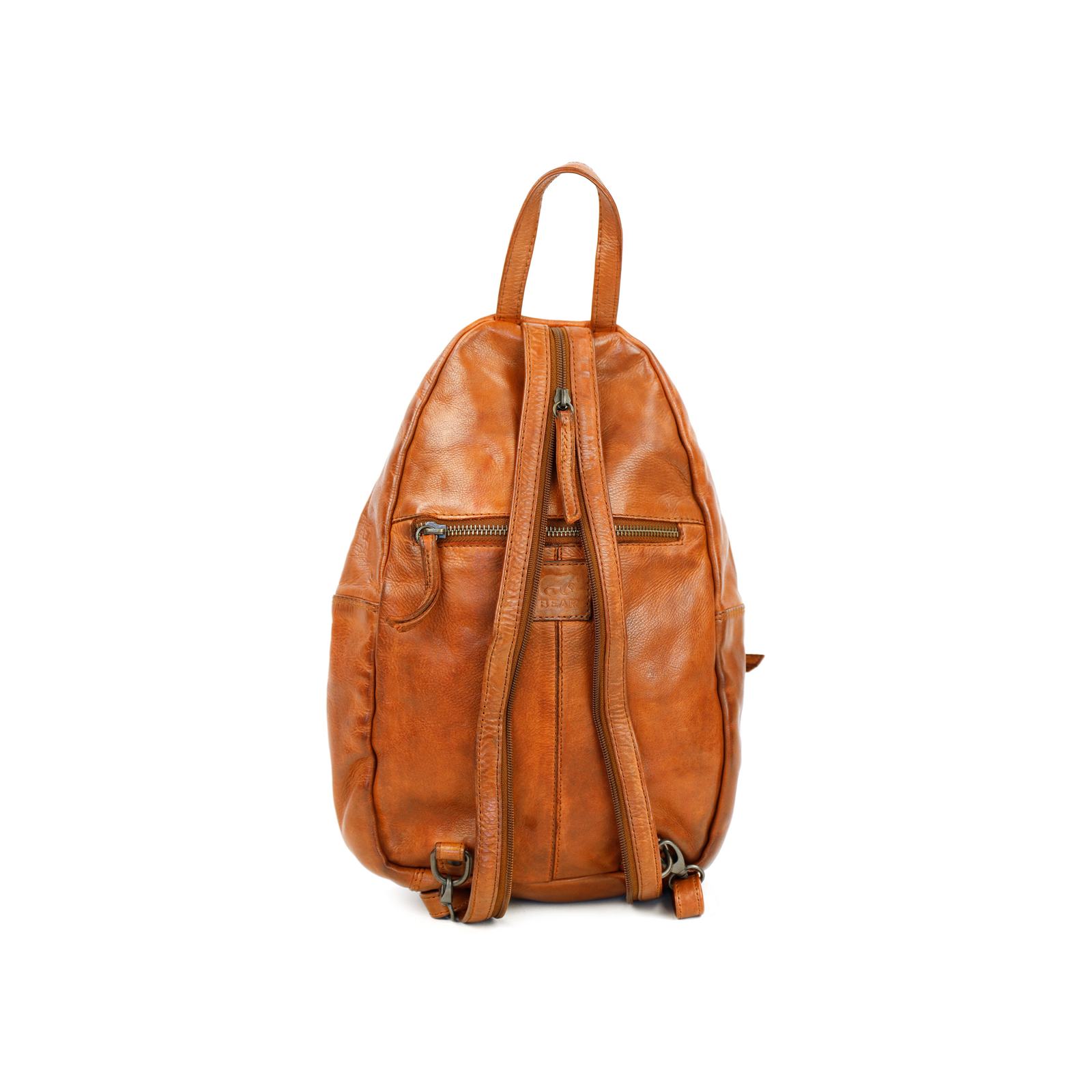 Bear Design Joy Rugzak CL 36413 | Leren rugzak cognac achterkant 2