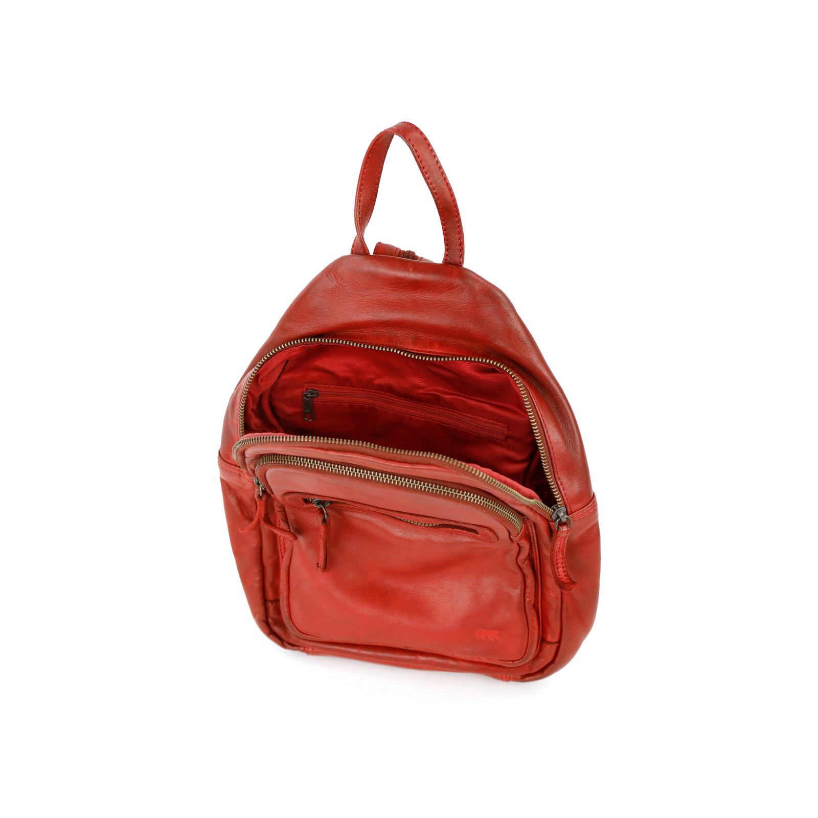 Bear Design Joy Rugzak CL 36413 | Leren rugzak rood open