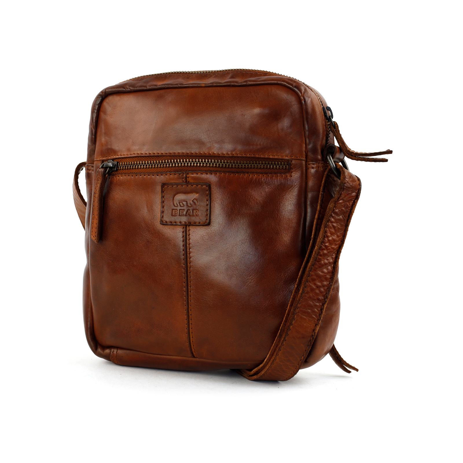 Bear Luz Cow-Lavato leren schoudertasje unisex | CL36457 cognac achterkant