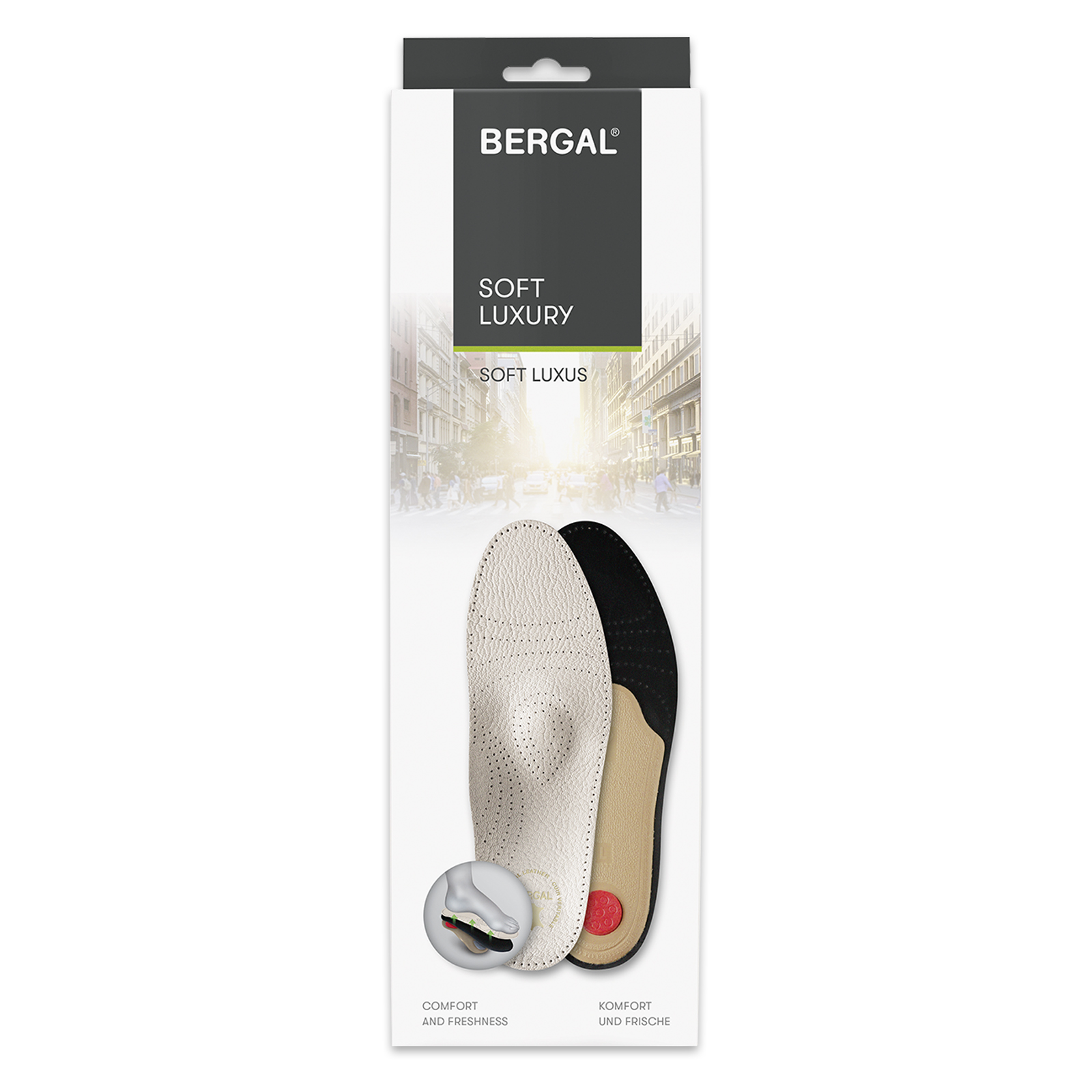 Bergal Soft Luxury inlegzool | Luxe leren comfortzool in verpakking