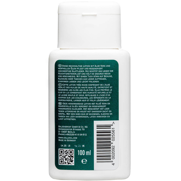 Collonil 1909 Leather Lotion 100 ml | Glad leer verzorgen achterkant