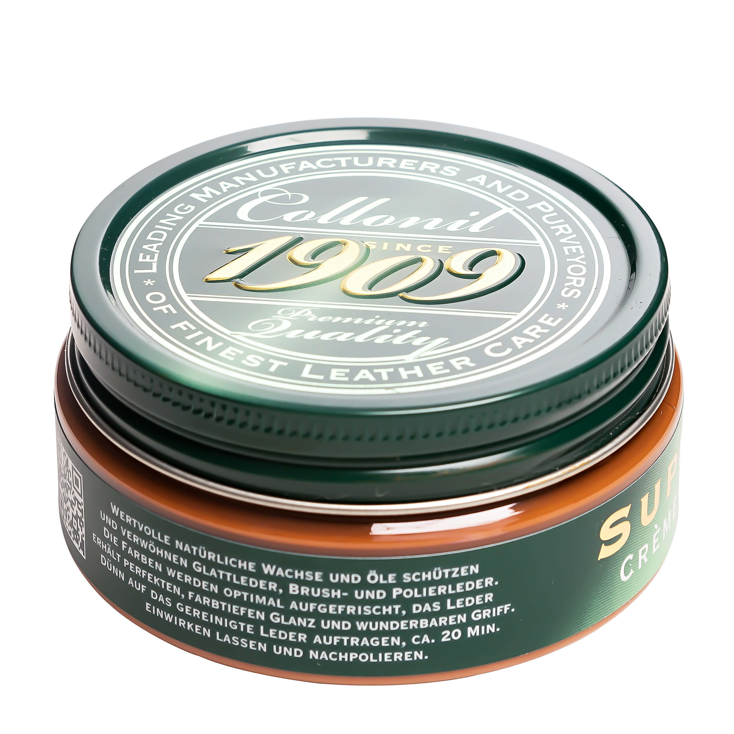 Collonil 1909 Crème de Luxe zwart 100 ml | Schoencrème glad leer lichtbruin achterkant