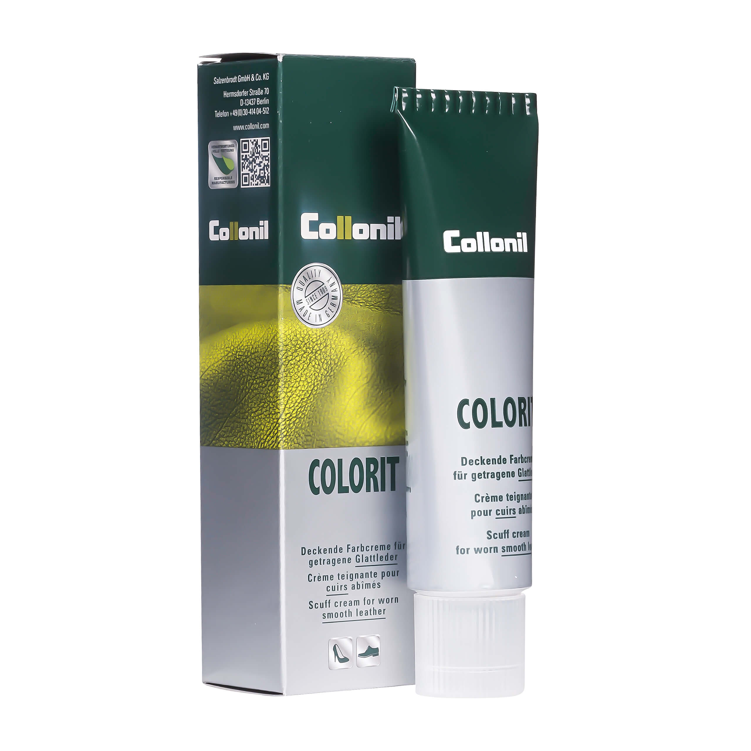 Collonil Colorit extra dekkende schoensmeer | 50 ml goudkleur samen
