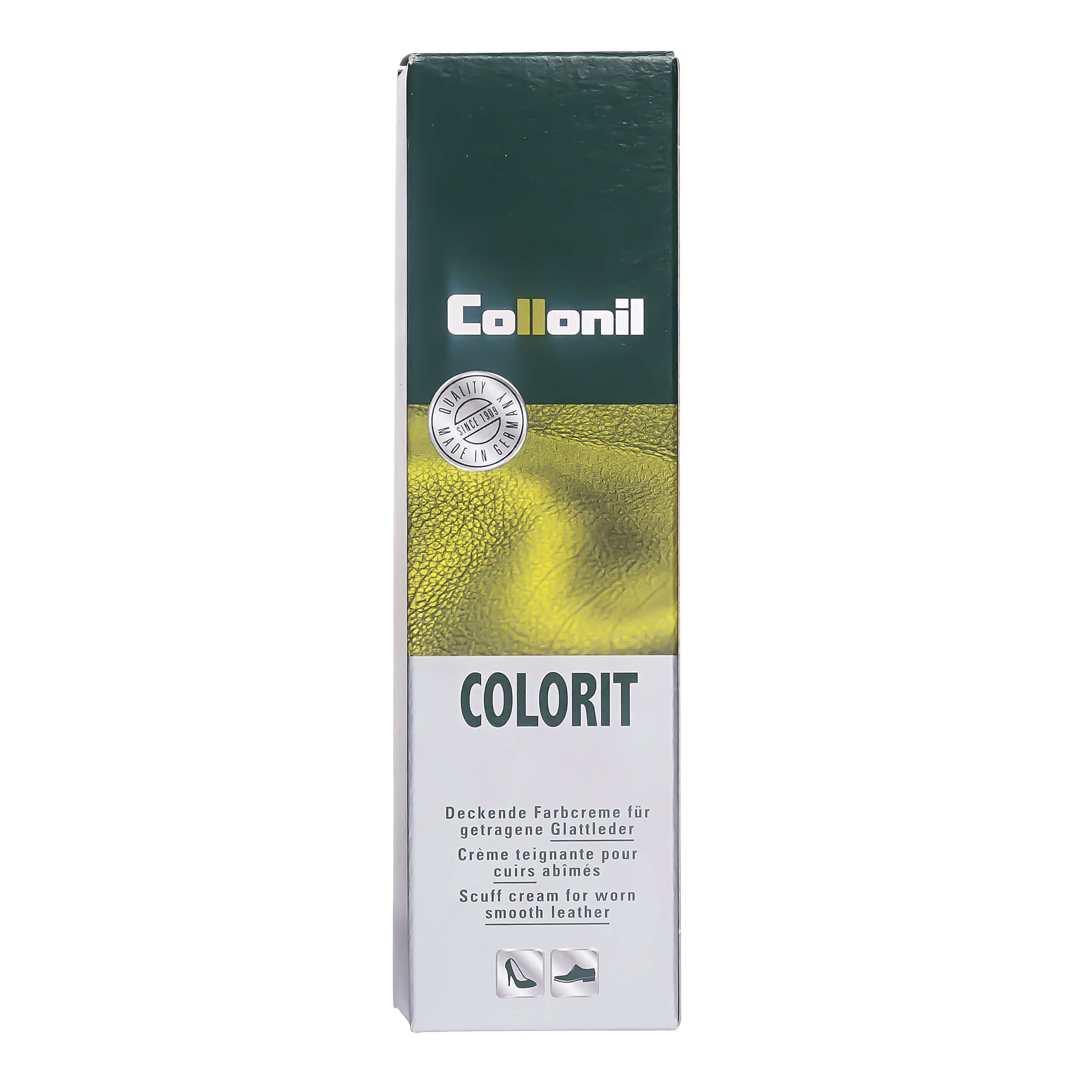 Collonil Colorit extra dekkende schoensmeer | 50 ml goudkleur verpakking