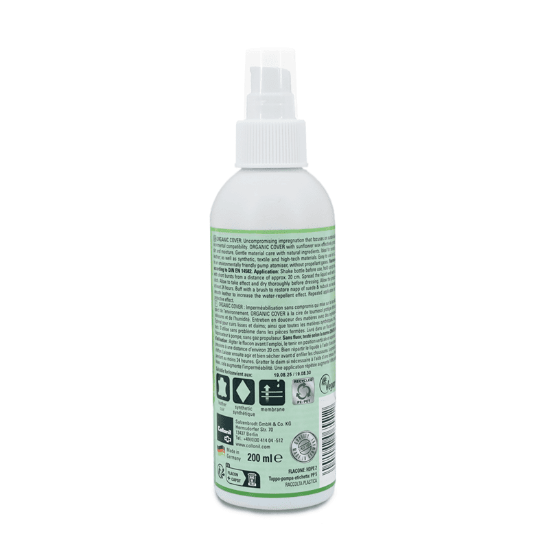 Collonil Organic Cover 200 ml | Beschermspray voor leer en textiel achterkant