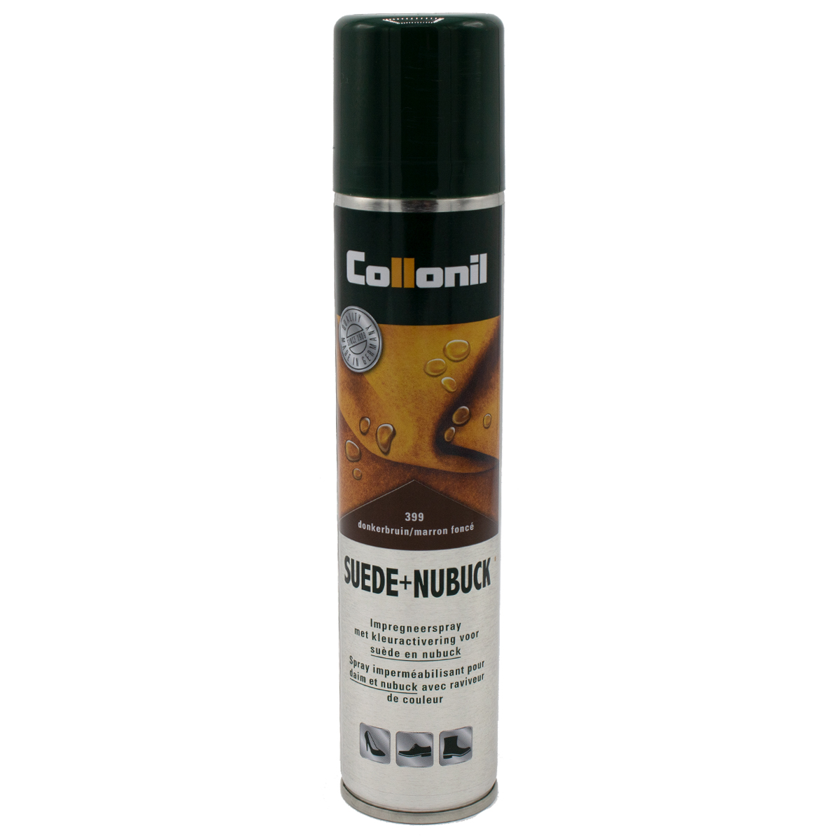 Collonil Suède + Nubuck Spray 200 ml | Bescherm & kleur donkerbruin voorkant