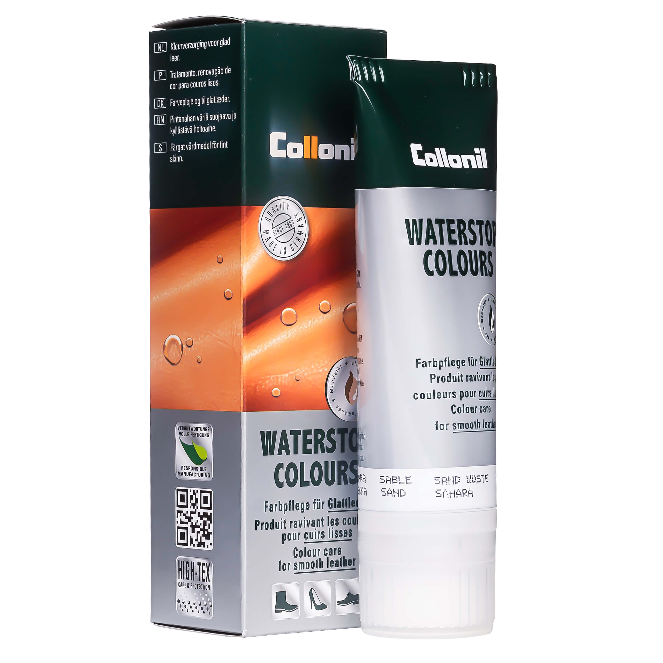 Collonil Waterstop Colours | Impregneer wax voor glad leer sand verpakking