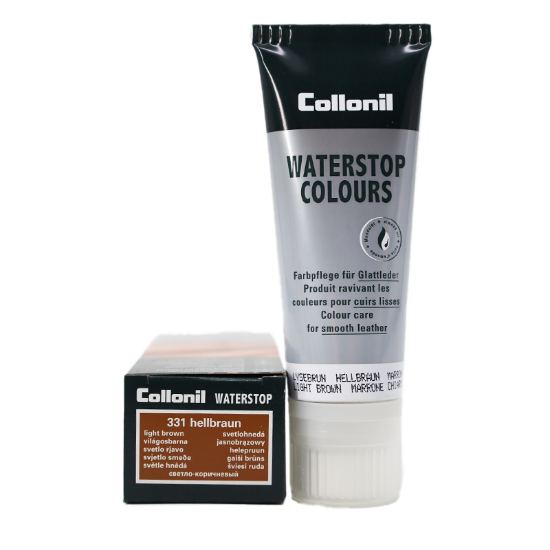 Collonil Waterstop Colours | Impregneer wax voor glad leer lichtbruin voorkant
