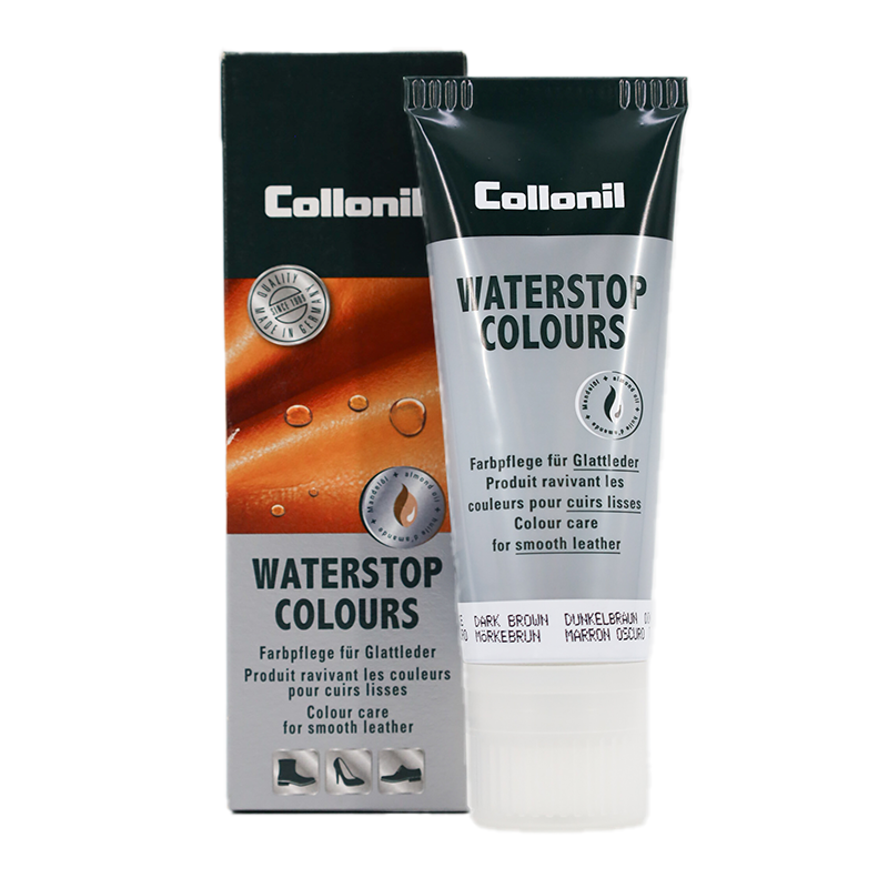 Collonil Waterstop Colours | Impregneer wax voor glad leer donkerbruin verpakking