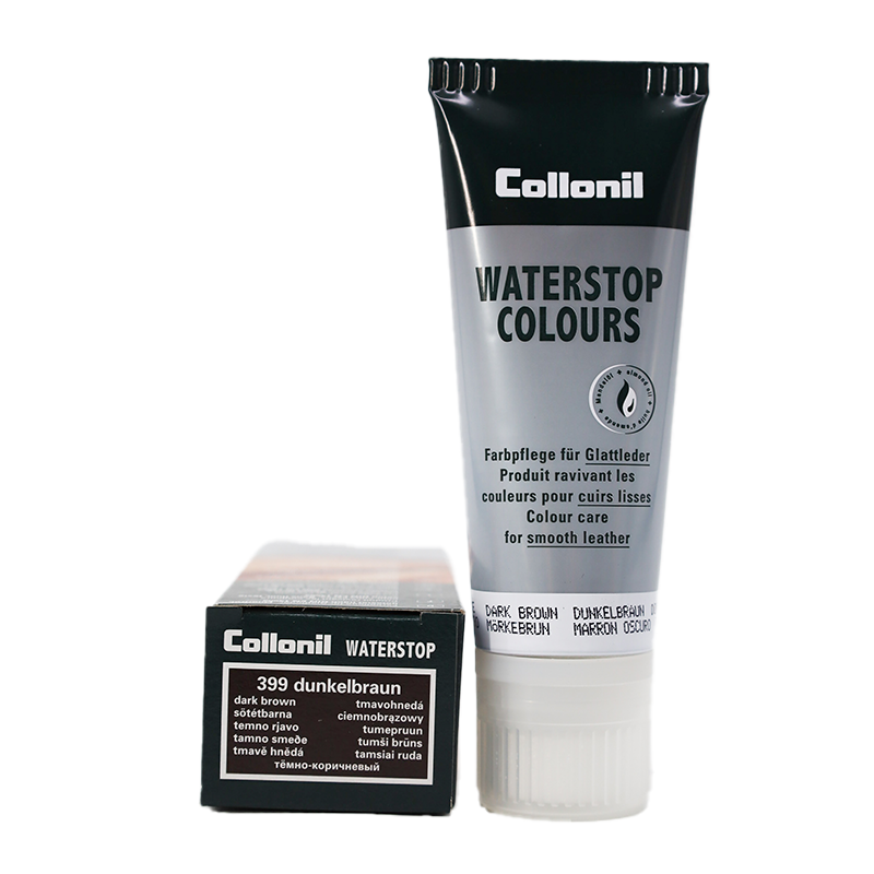 Collonil Waterstop Colours | Impregneer wax voor glad leer donkerbruin voorkant