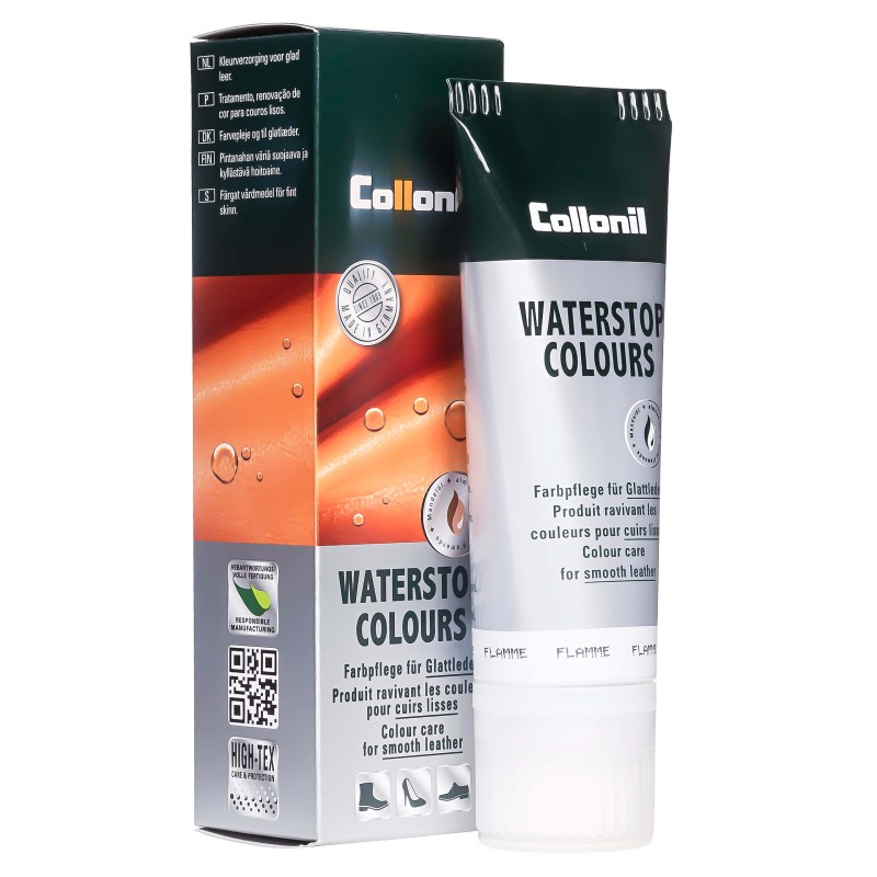 Collonil Waterstop Colours | Impregneer wax voor glad leer rood felrood verpakking