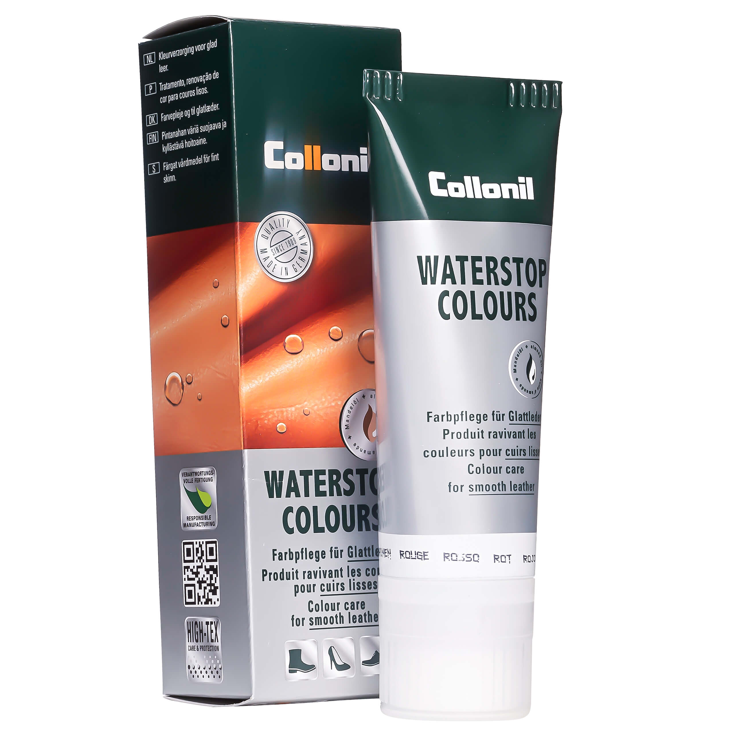 Collonil Waterstop Colours | Impregneer wax voor glad leer rood verpakking