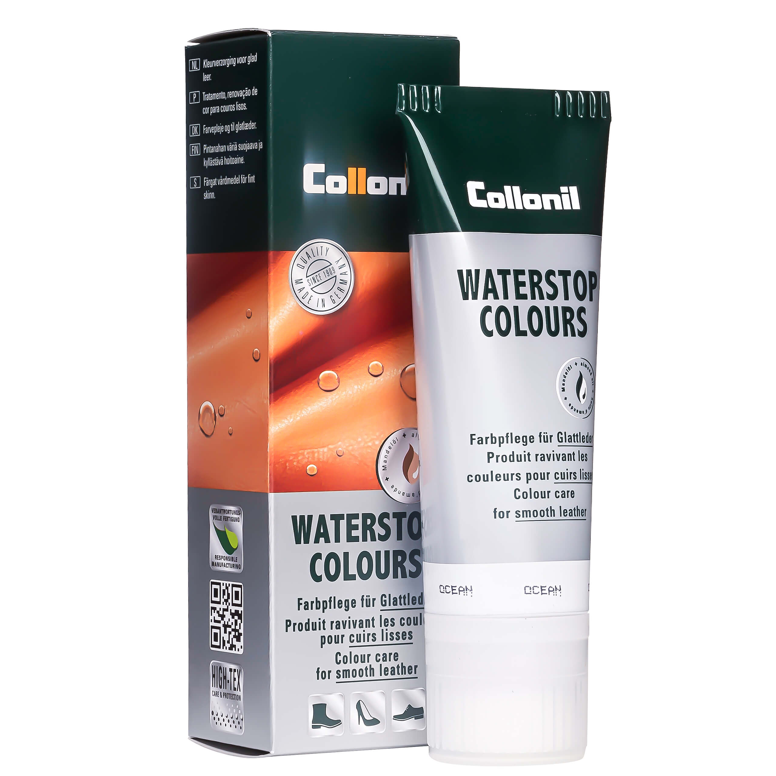 Collonil Waterstop Colours | Impregneer wax voor glad leer donkerblauw verpakking