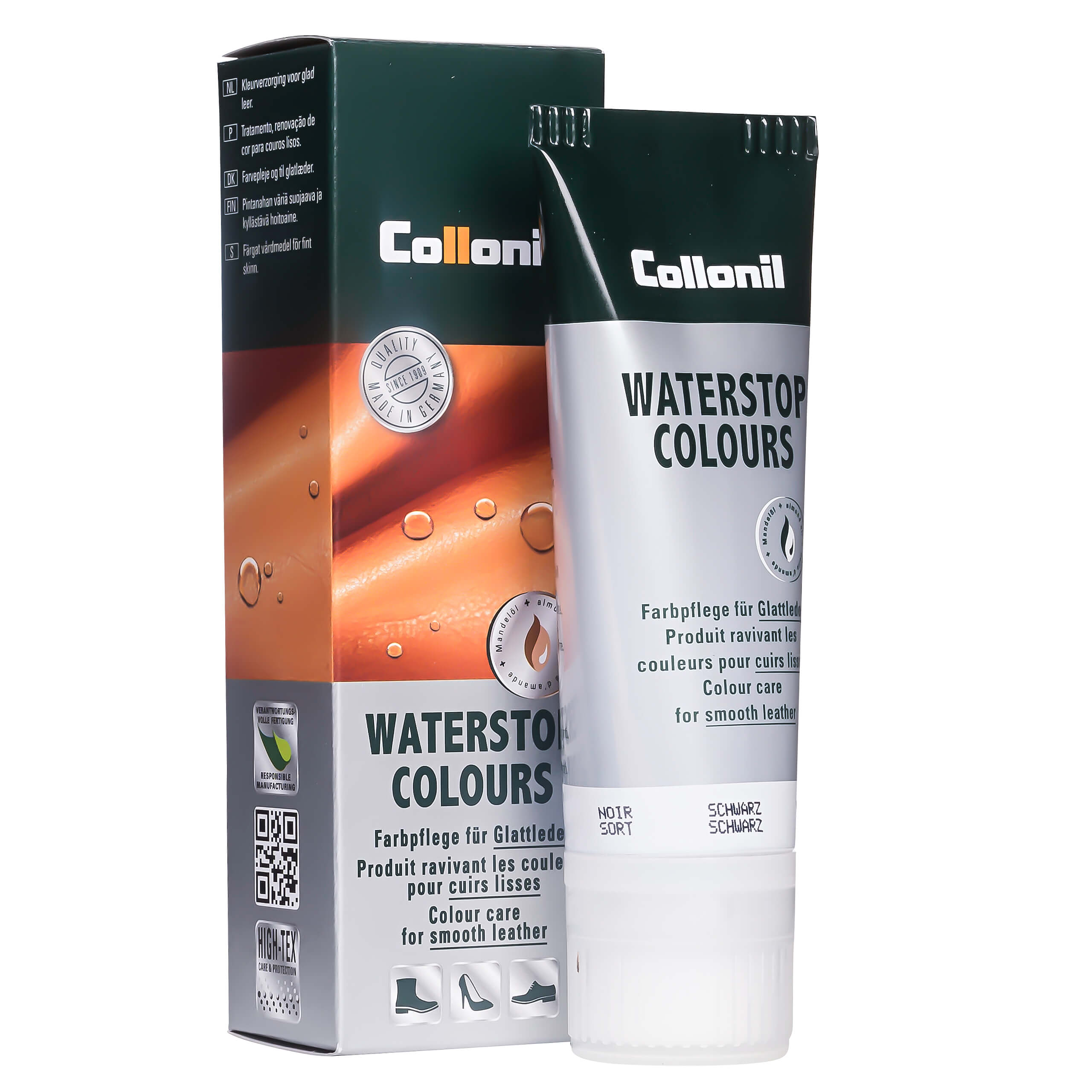 Collonil Waterstop Colours | Impregneer wax voor glad leer zwart verpakking