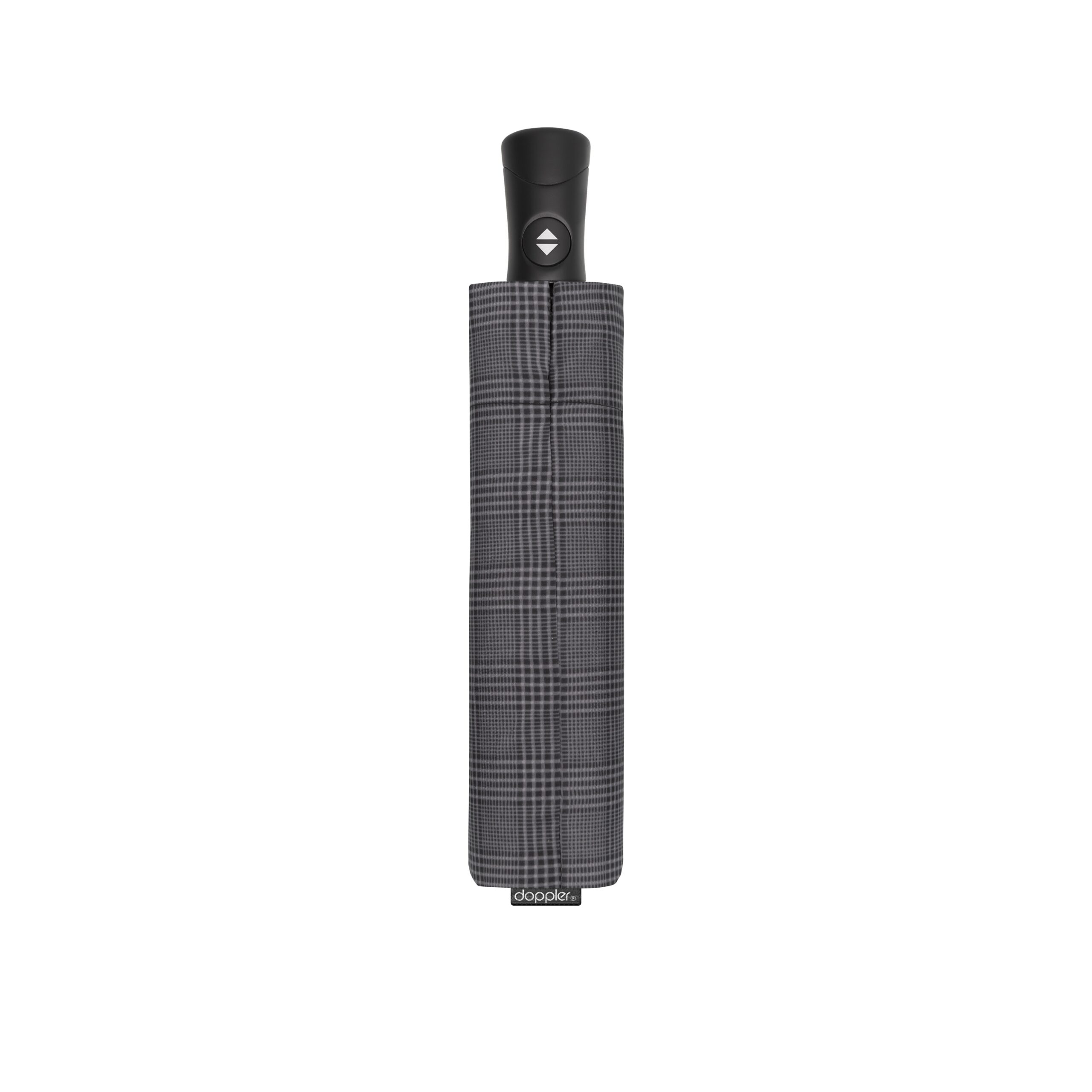 Doppler Fiber Magic Superstrong paraplu glen check grey dicht