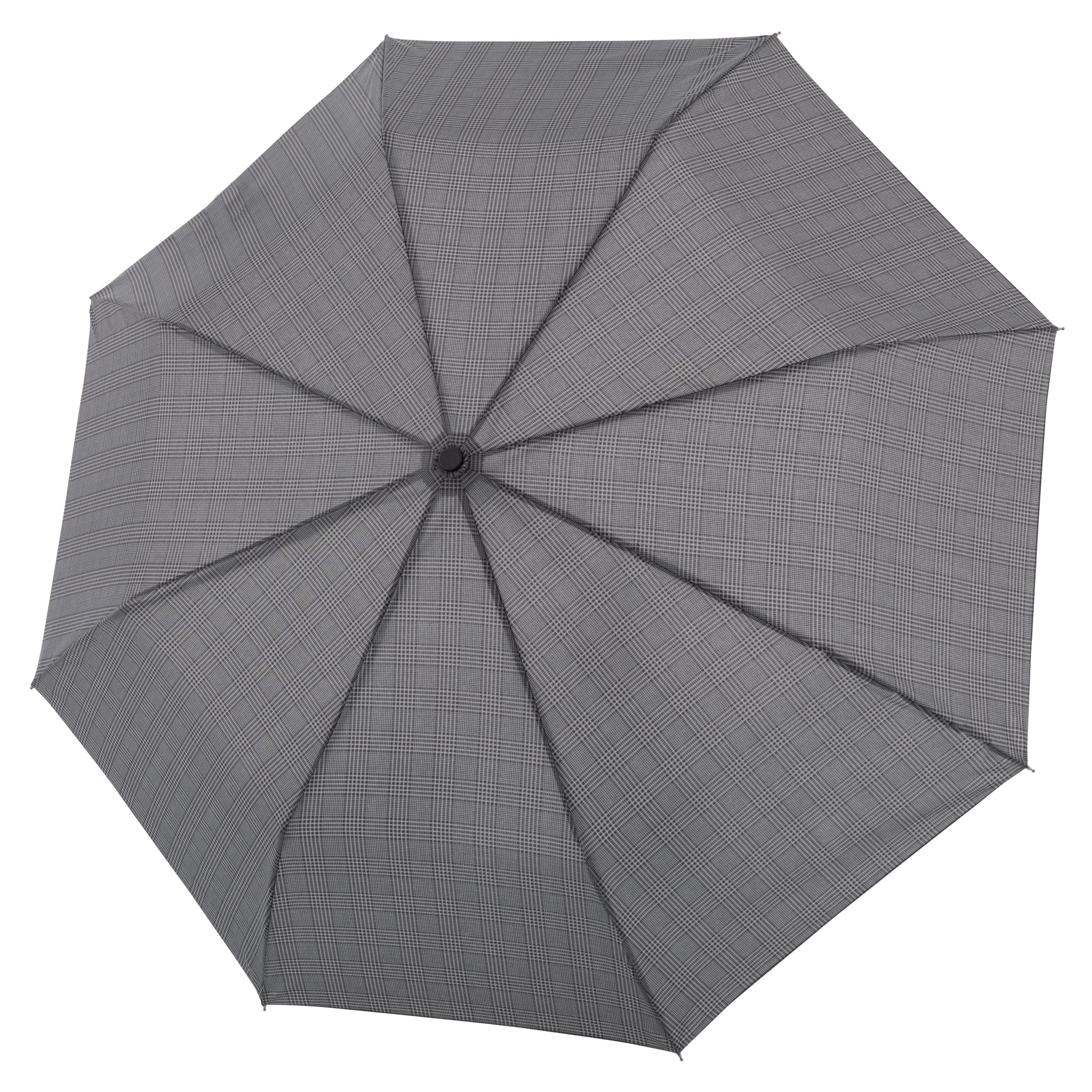 Doppler Fiber Magic Superstrong paraplu glen check grey open