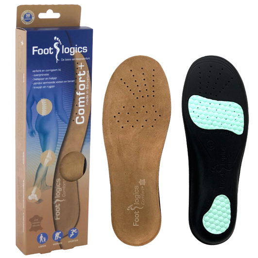 Footlogics Comfort Plus inlegzool | Lederen steunzool in verpakking