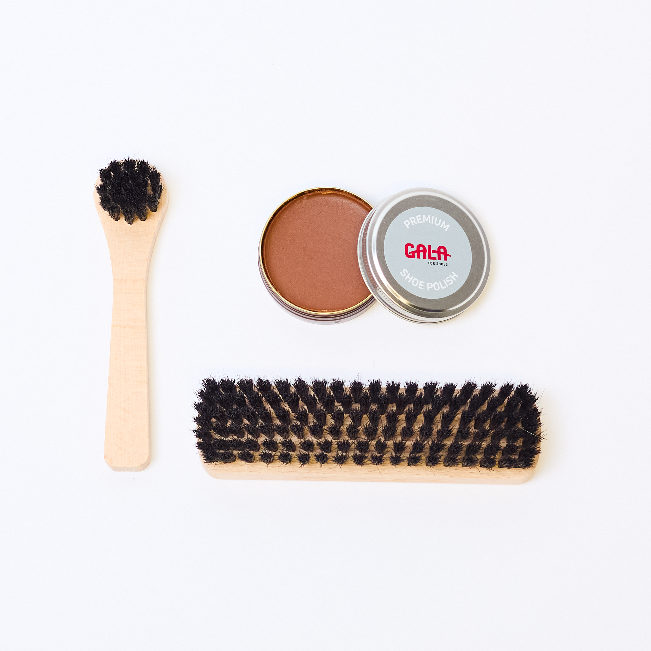 GALA schoenpoets set | Compleet met borstels cognac