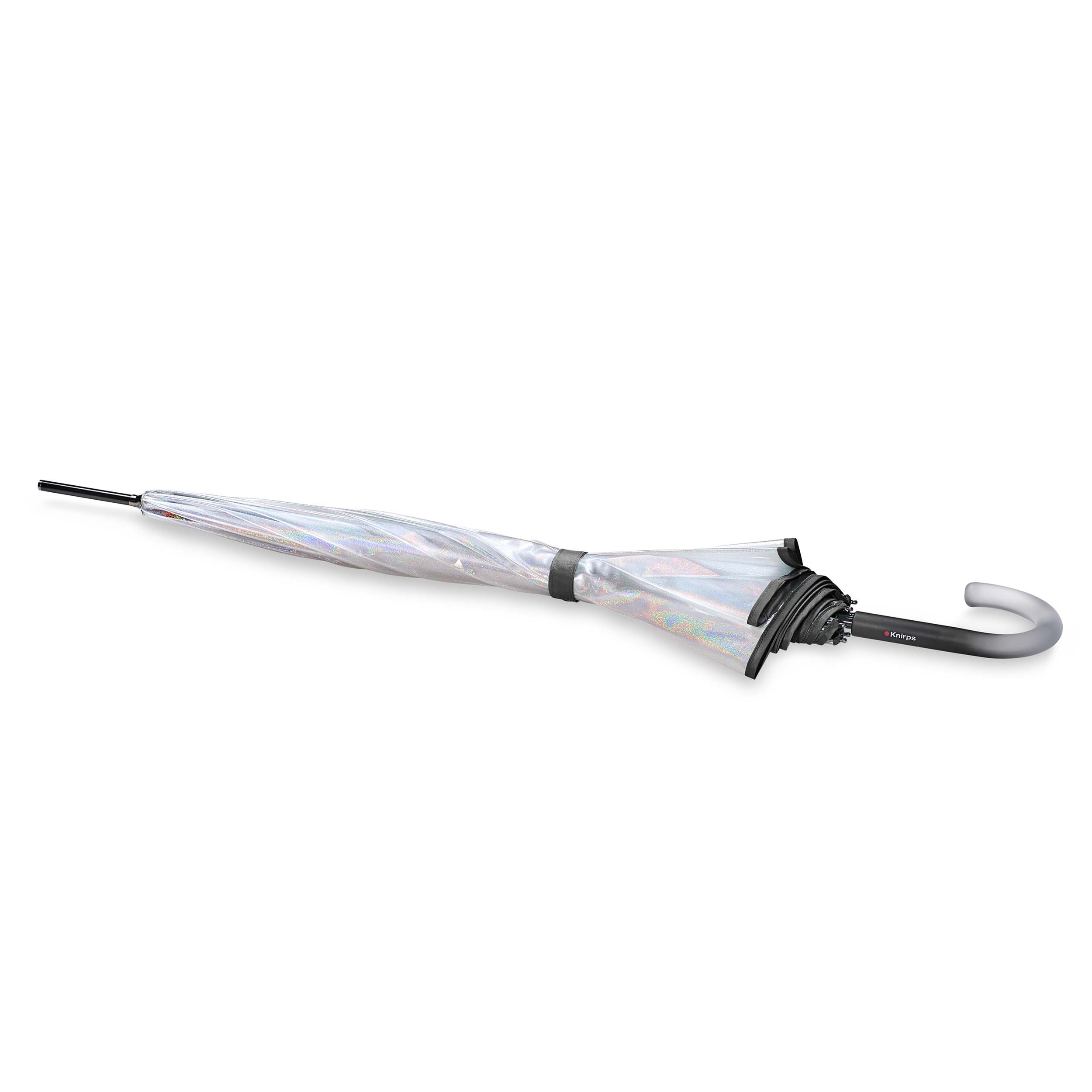 Knirps C.760 Stick Transparent paraplu stardust black dicht