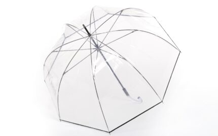 Knirps C.760 Stick Transparent paraplu zwart/transparant open