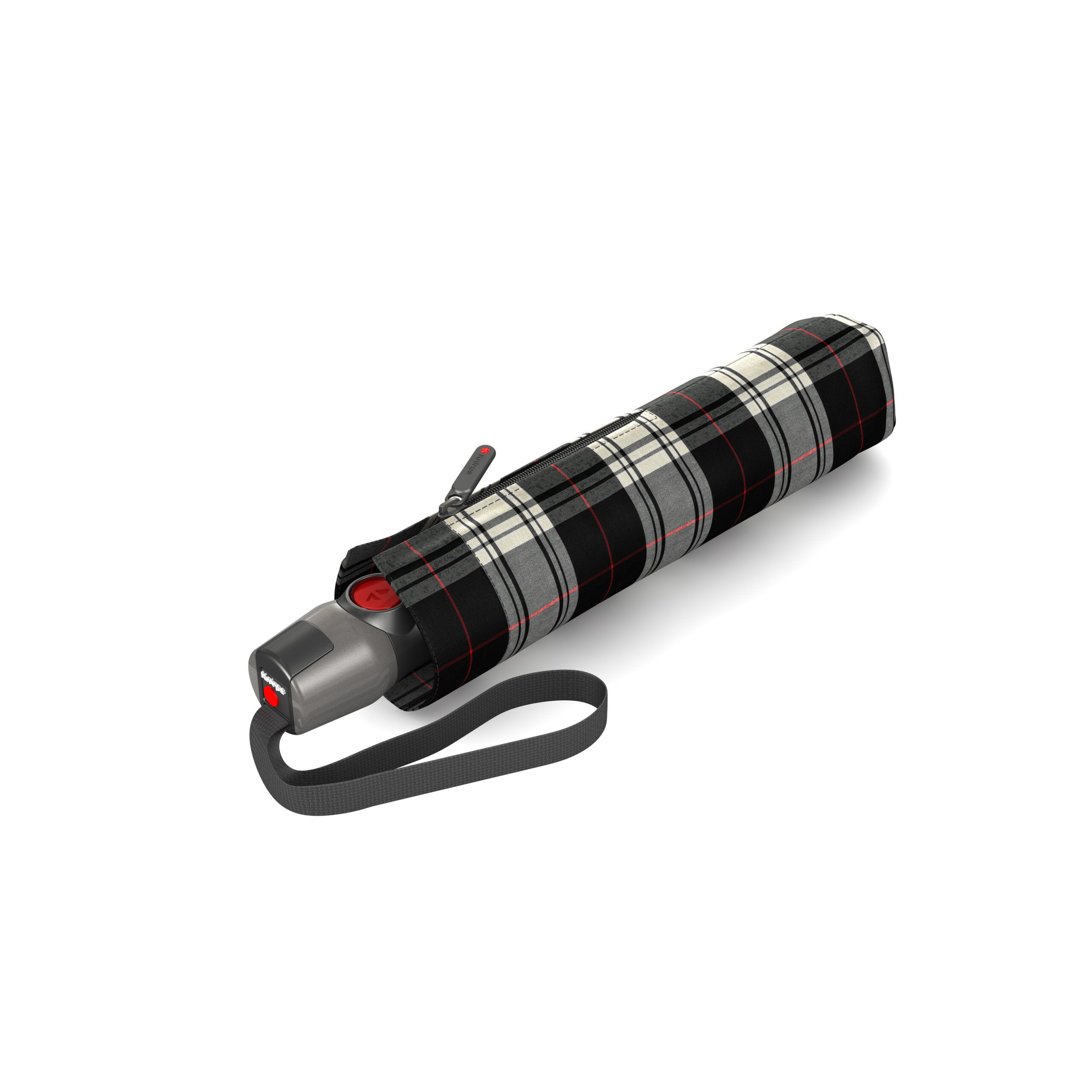 Knirps T.200 Duomatic paraplu | Automatische stormparaplu check black & white dicht