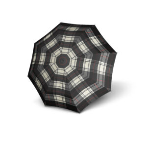 Knirps T.200 Duomatic paraplu | Automatische stormparaplu check black & white open