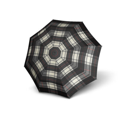 Knirps T.200 Duomatic paraplu | Automatische stormparaplu check black & white open