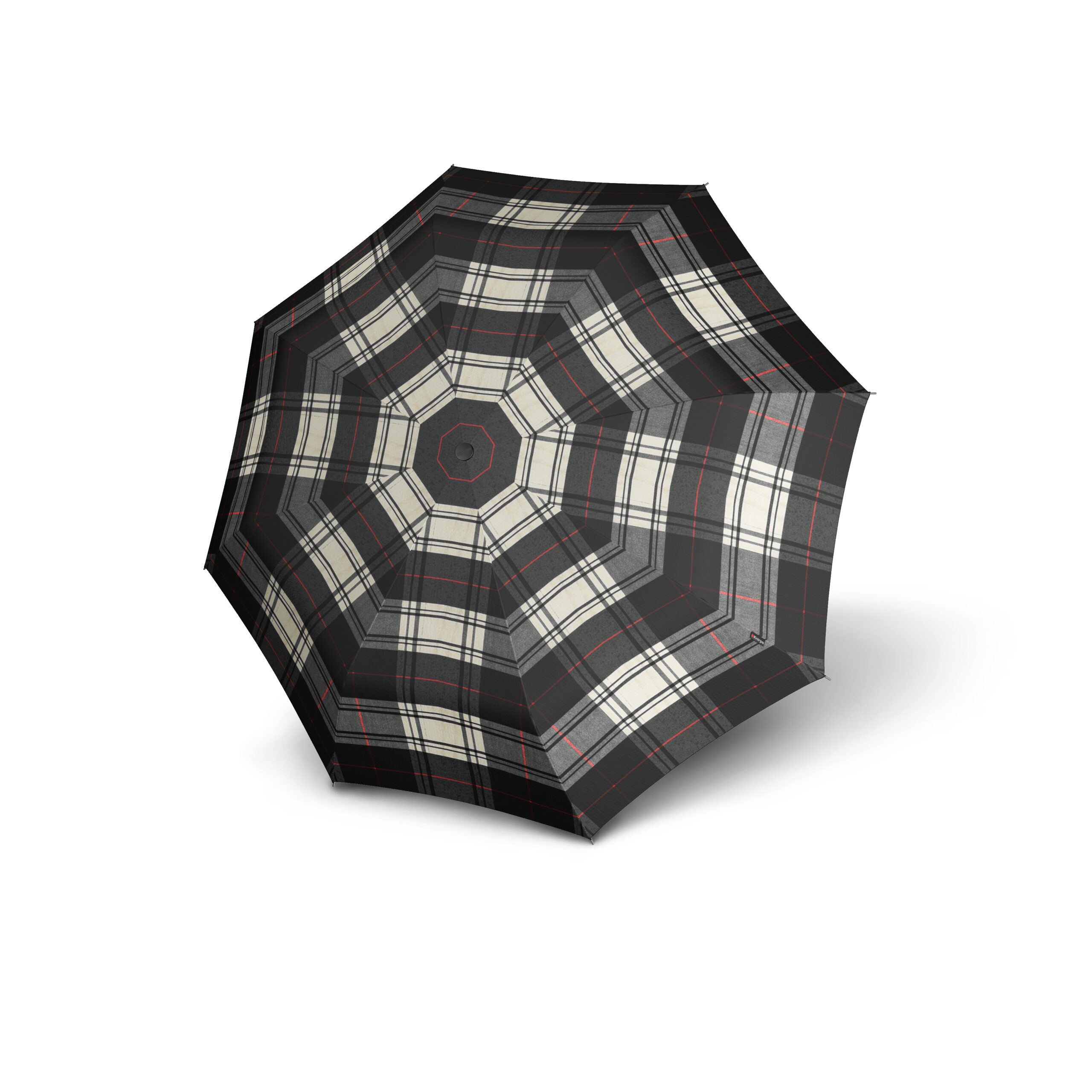 Knirps T.200 Duomatic paraplu | Automatische stormparaplu check black & white open