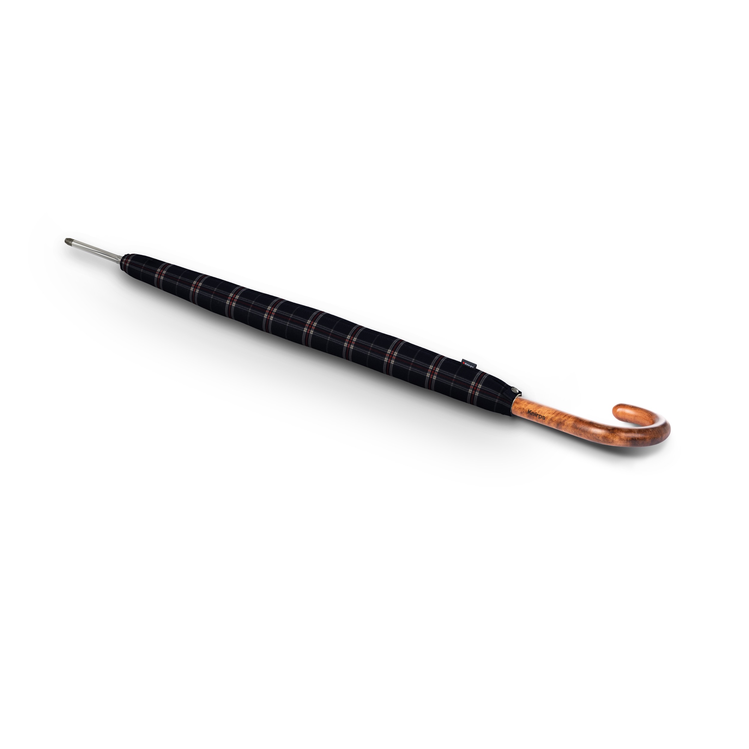 Knirps T.771 Long Automatic paraplu check navy dicht