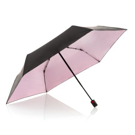 Knirps U.200 Ultra Light Duomatic paraplu black with rosé coating zijkant