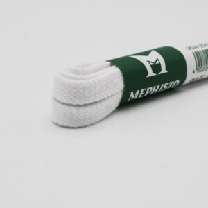 Mephisto platte schoenveters 120 cm 8 mm | Voor boots wit voorkant