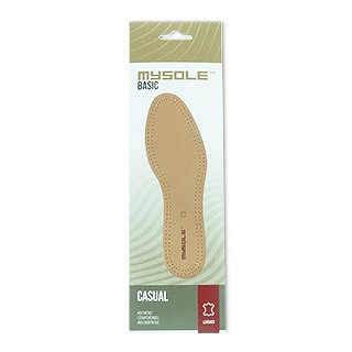 Mysole Basic Casual inlegzool | Dun leer met koolstof in verpakking