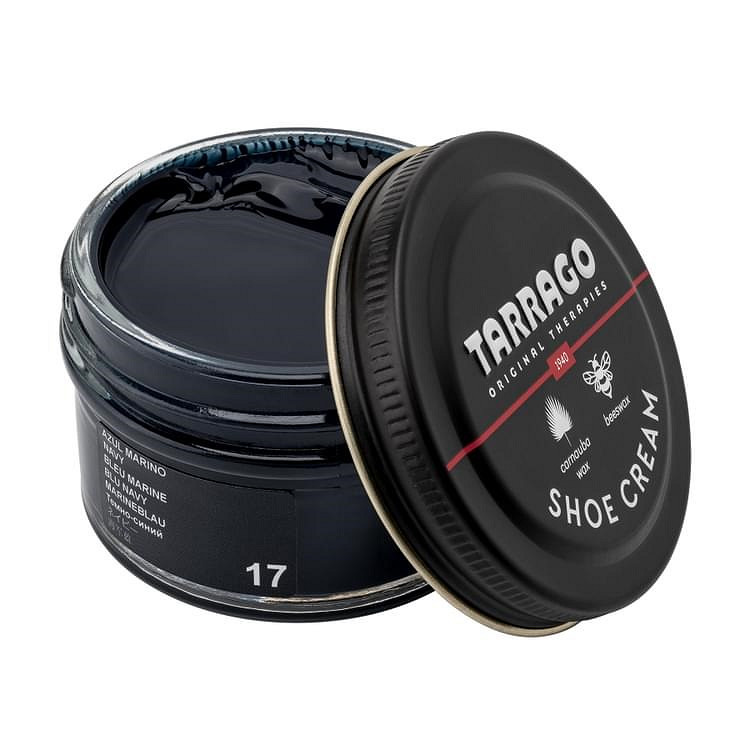 Tarrago schoencrème 50 ml | Schoenpoets glad leer donkerblauw