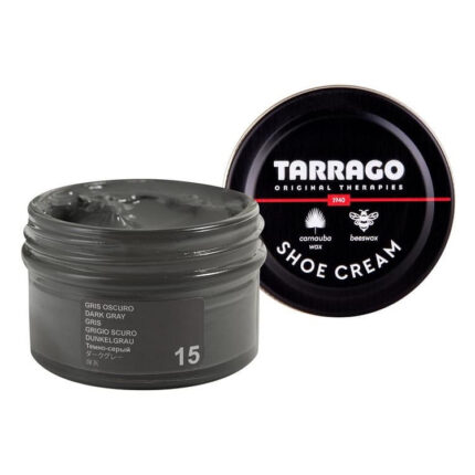 Tarrago schoencrème 50 ml | Schoenpoets glad leer donkergrijs