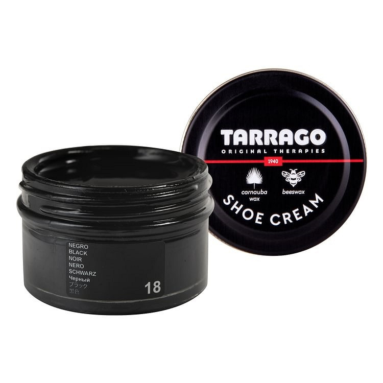 Tarrago schoencrème 50 ml | Schoenpoets glad leer zwart