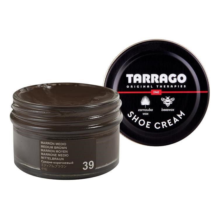 Tarrago schoencrème 50 ml | Schoenpoets glad leer middenbruin