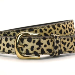 Timbelt Take It leren riem 3 cm | Koeienhuid vacht 30496 Cheeta nikkelvrij voorkant