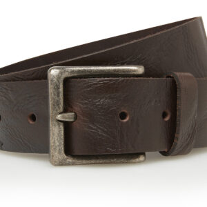 Timbelt Vegas leren riem 4,5 cm | Italiaans volnerfleer 418 - Bruin nikkelvrij voorkant