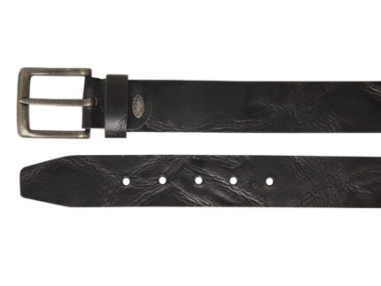 Timbelt Vegas leren riem 4,5 cm | Italiaans volnerfleer 418 - Zwart nikkelvrij detail