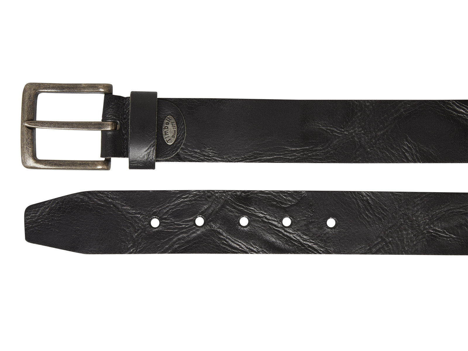 Timbelt Vegas leren riem 4,5 cm | Italiaans volnerfleer 418 - Zwart nikkelvrij detail