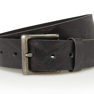 Timbelt Vegas leren riem 4,5 cm | Italiaans volnerfleer 418 - Zwart nikkelvrij voorkant