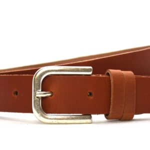Timbelt dames leren riem 3 cm | Volnerfleer 30203 - Cognac nikkelvrij voorkant