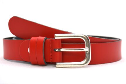 Timbelt dames leren riem 3 cm | Volnerfleer 30203 - Rood nikkelvrij detail
