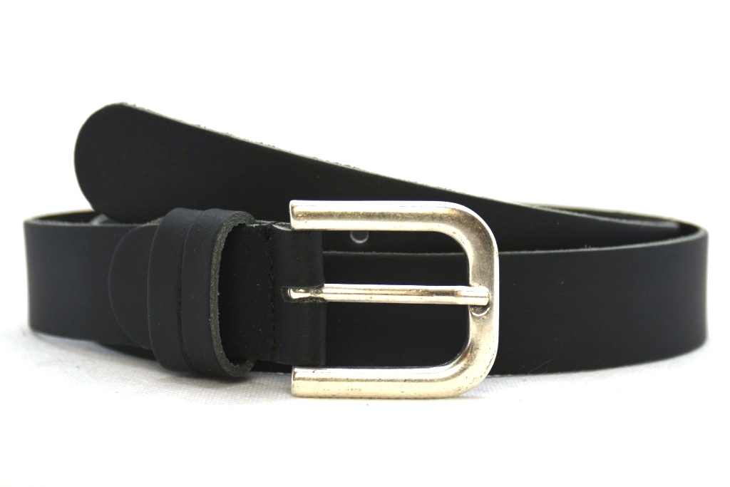 Timbelt dames leren riem 3 cm | Volnerfleer 30203 - Zwart nikkelvrij detail
