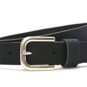 Timbelt dames leren riem 3 cm | Volnerfleer 30203 - Zwart nikkelvrij voorkant