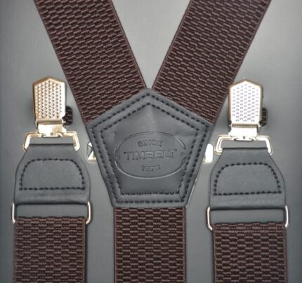 Timbelt bretels met clips | Verstelbaar 120 cm bruin detail