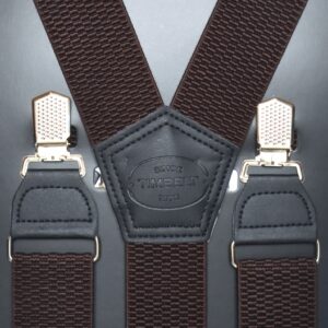 Timbelt bretels met clips | Verstelbaar 120 cm bruin vooraanzicht