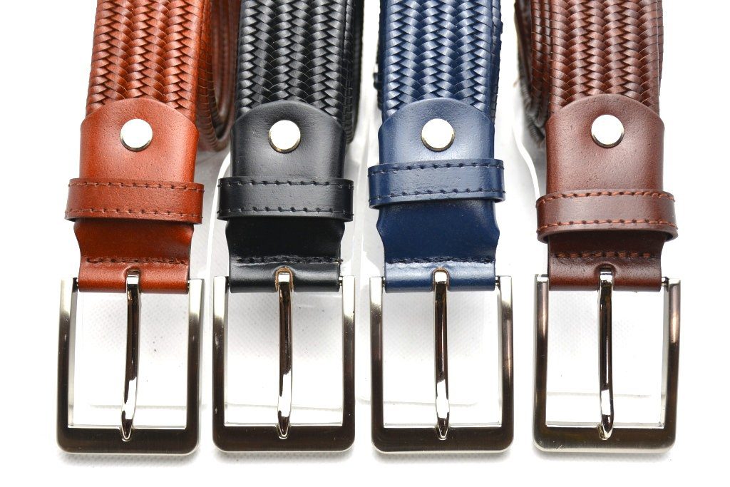 Timbelt elastische leren riem | Comfortabele pasvorm ccv80093 - Cognac detail