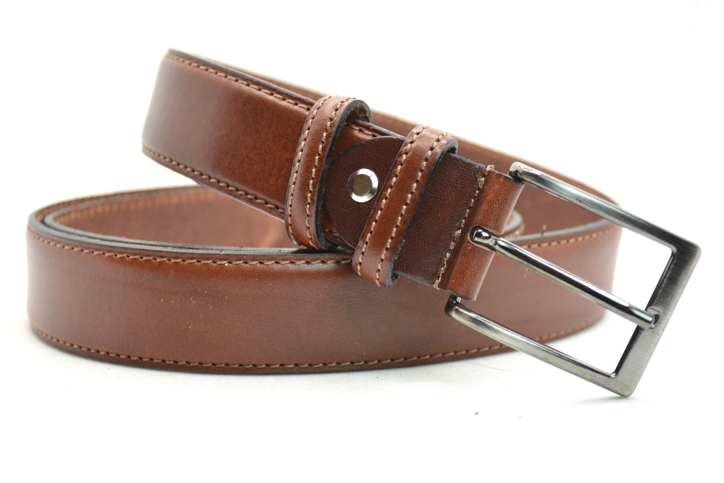 Timbelt heren pantalonriem 3,5 cm | Volnerfleer 35577 - Bruin - Afbeelding 2