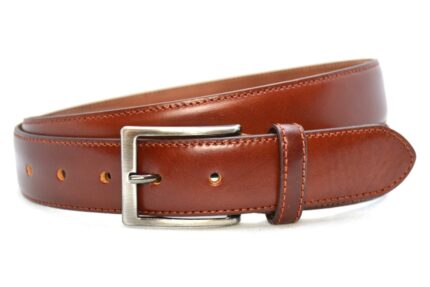 Timbelt heren pantalonriem 3,5 cm | Volnerfleer 35577 - Cognac